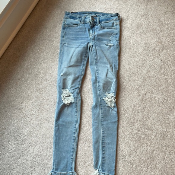 American Eagle Outfitters Denim - American Eagle, distressed jeggings, 00